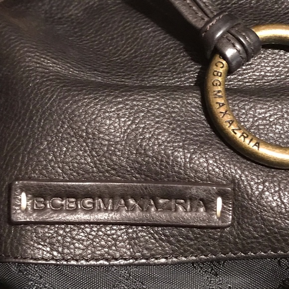 BCBGMaxAzaria Signature Black Leather Hobo Bag - Picture 7 of 12